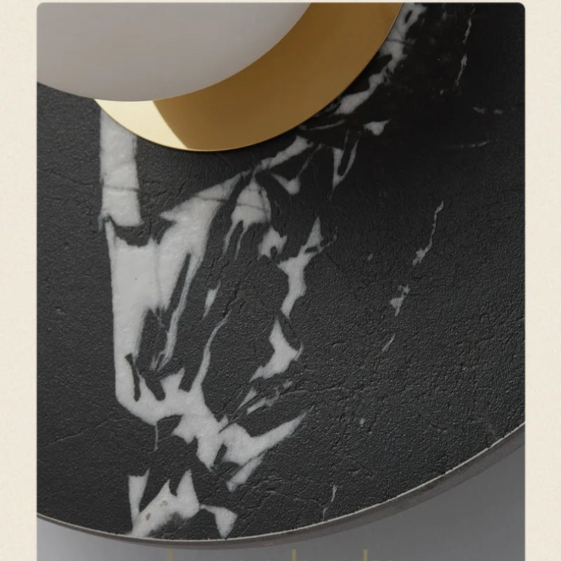 Yellow Travertine LED Wall Lamp, Modern Glass Ball Bathroom Mirror Light