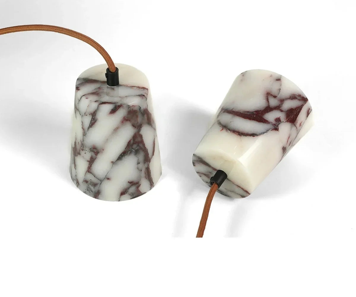 Bulgari Stone LED Pendant Lamp - Natural Marble Hanging Light