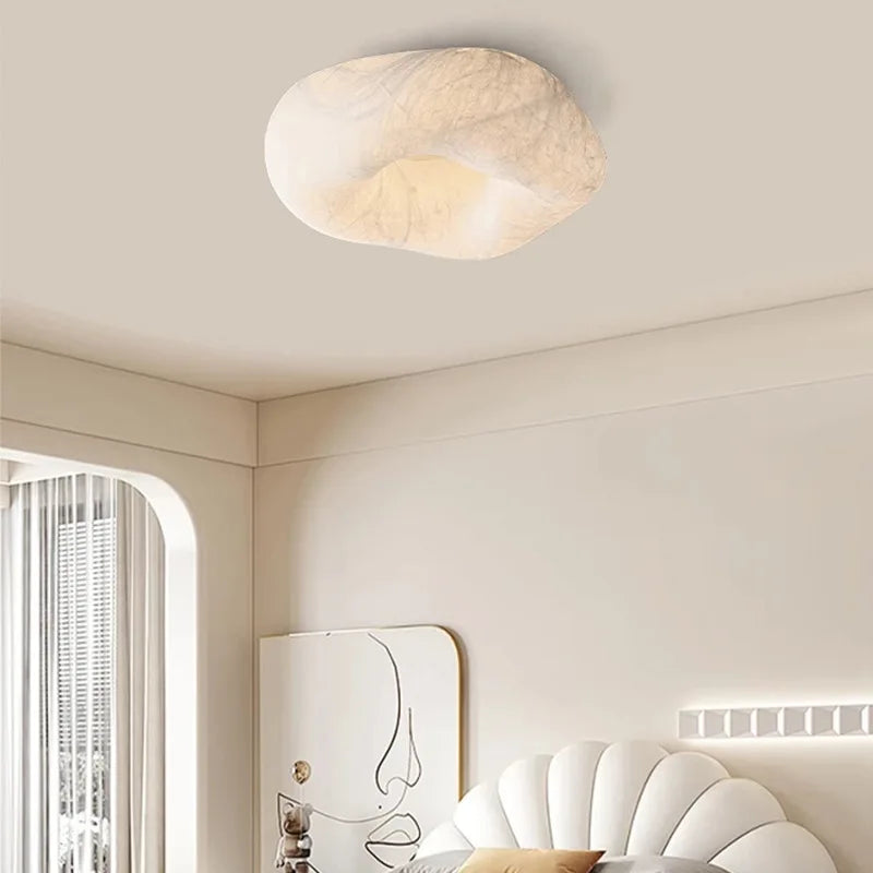 Silk Ceiling Lamp Dimmable Downlight for Bedroom Living Room