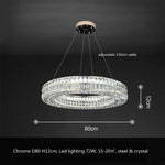 Crystal LED Pendant Light: Luxury Steel Hanging Lamp for Modern Foyer, Dining Room