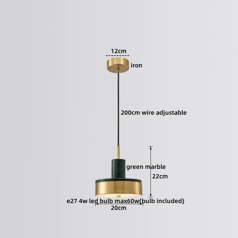 LED Marble Pendant Lamp: Modern Luxury Hanging Light for Home, Restaurant & Bedroom