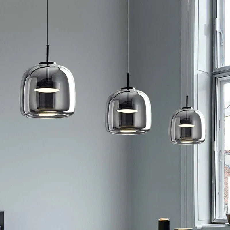 Modern Glass LED Pendant Lights for Dining Room Kitchen Table & B&B Loft Stair Chandeliers