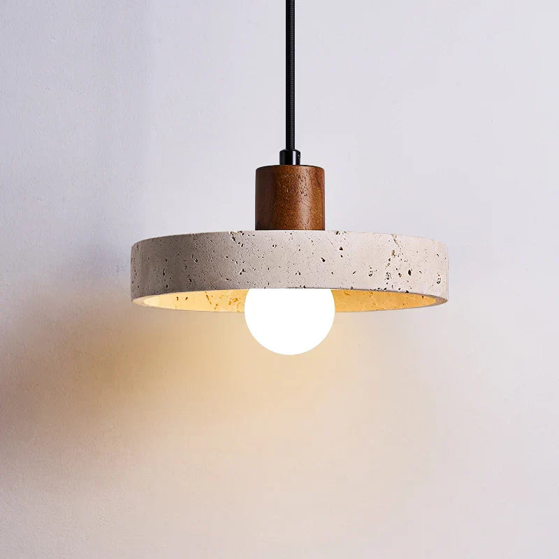 Afralia™ Yellow Travertine LED Pendant Lamp for Modern Living Room Decor