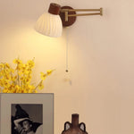 Walnut Wood LED Wall Lamp Sconce, 360° Rotate Stair Light - Nordic Art Style