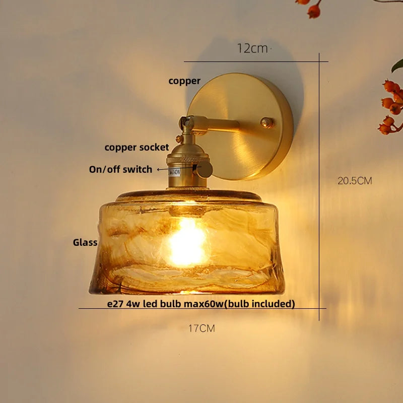 Afralia™ Vintage LED Wall Light Up Down Rotate Pull Chain Switch Bedside Lamp