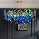 Art Deco Blue Queen Crystal Chandelier for Living Room
