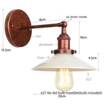 White Glass LED Wall Light Sconce Vintage Bedroom Lamp Industrial Wall Lights