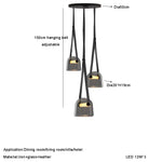 Glass Pendant Chandelier: Modern Leather Belt Luxury LED Lighting for Home Decor