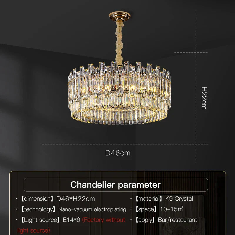 Luxury Crystal Chandelier Modern Simple Dining Room Bedroom Light