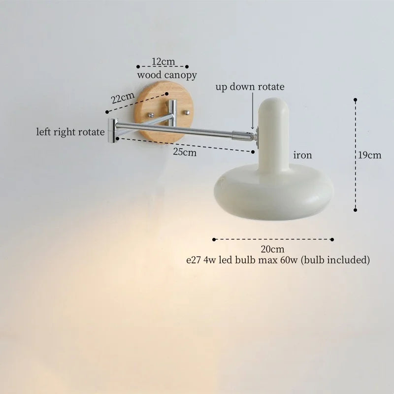 Afralia™ Cream Iron Art LED Wall Lamp for Bedroom Living Room Decor