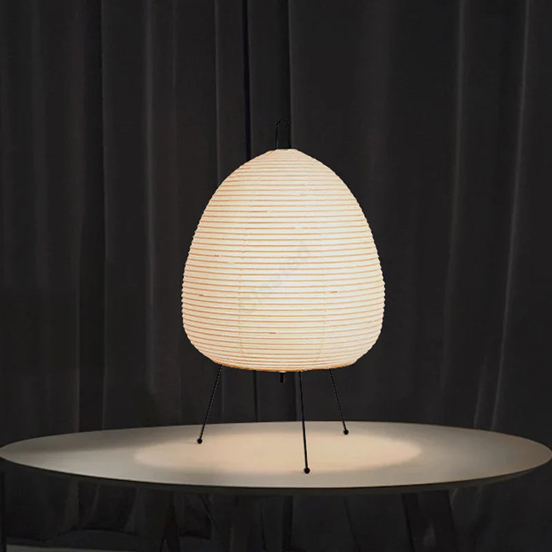 Akari Noguchi Table Lamp: Japanese Design Rice Paper Standing Light for Home & Bar Décor