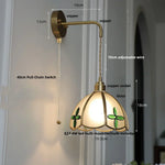 Amber Glass LED Wall Light Modern Nordic Bedroom Reading Lamp