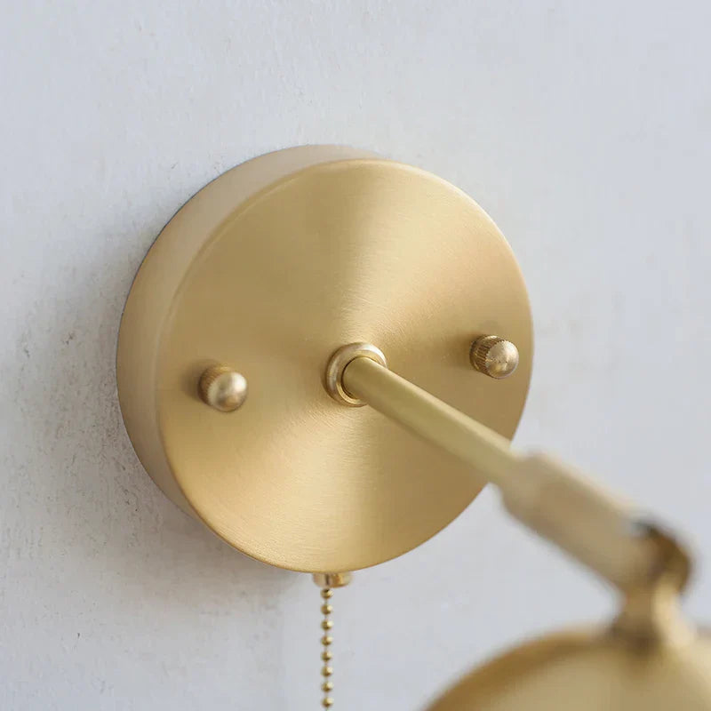 Copper Wall Light with Pull Chain Switch, Modern Nordic Design