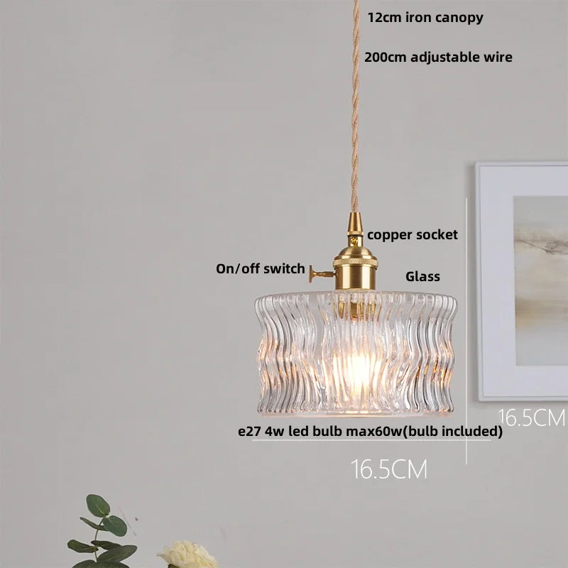 Walnut Flower Glass LED Pendant Chandelier Modern Nordic Hang Lamp