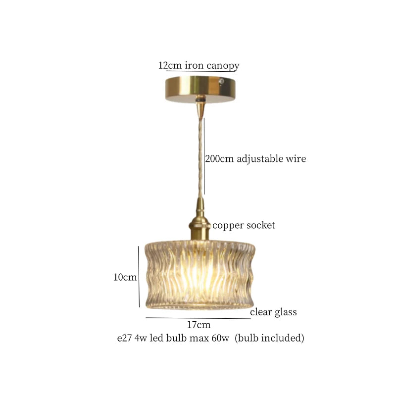 Afralia™ Vintage Flower LED Glass Brass Pendant Lighting