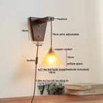 Modern Walnut Copper LED Wall Light for Bedroom Living Room Restaurant
