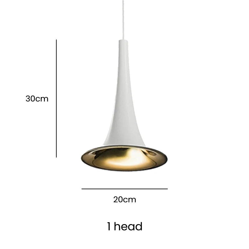 Minimalist Gold & White Pendant Light for Living Room & Bedroom