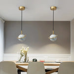 Emerald-Green Marble LED Pendant Lamp for Modern Spaces