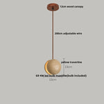 Wood LED Pendant Lamp for Elegant Room Decor & Wabi Sabi Style