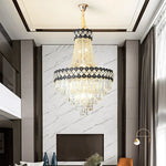Crystal Chandelier Spiral Staircase Living Room Lamp Texture Design