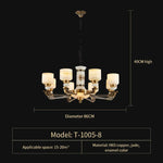 Luxury Zinc Alloy Jade Chandelier for Living Room, Villa, and Restaurant