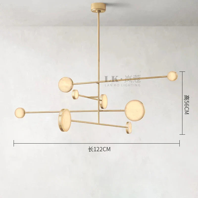 Copper Marble LED Chandelier for Dining Room & Kitchen