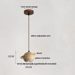 Wabi Sabi Yellow Travertine LED Pendant Lamp Wood Hanging Lights