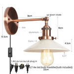 White Glass LED Wall Light Sconce Vintage Bedroom Lamp Industrial Wall Lights