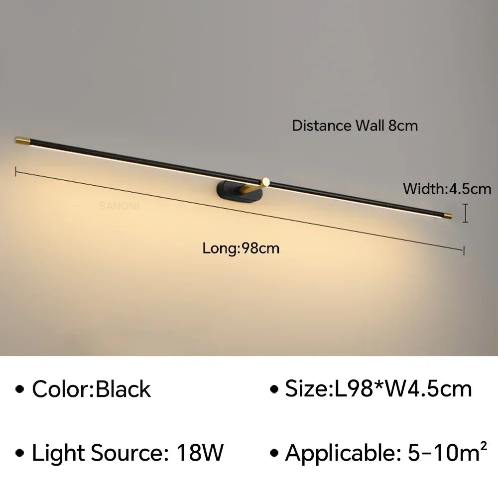 Slim Wall Sconce Lamps: Bathroom Bedroom Bedside Ceiling Light for Corridor