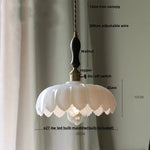 White Glass LED Pendant Lights, Adjustable Hanging Light for Aisle, Restaurant, Bedroom