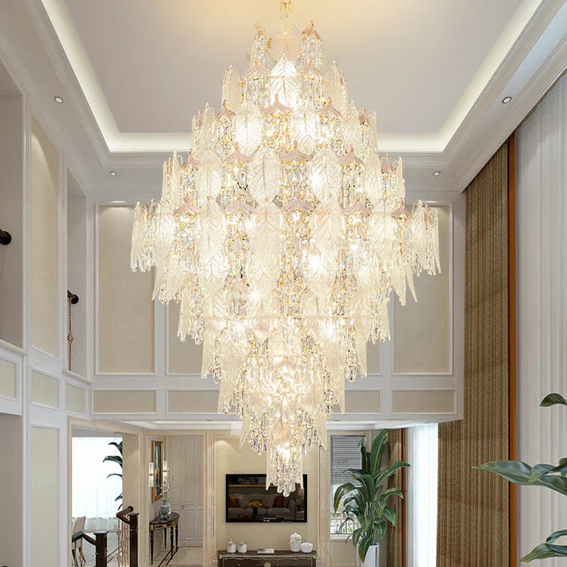 Modern Villa Rotating Crystal Chandelier