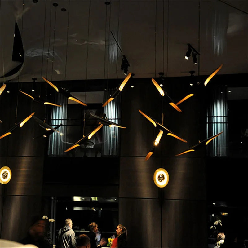 Tube Suspension Aluminum Pendant Chandelier for Living and Dining Room