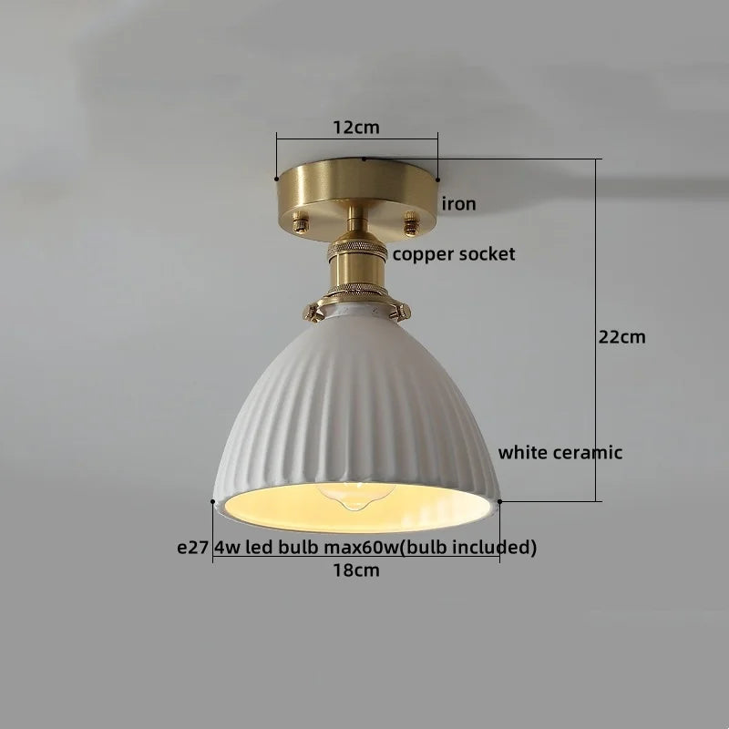 LED Copper Ceramic Ceiling Light for Home Indoor Modern Lighting