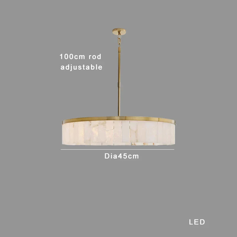 Round Marble Chandelier Ceiling Light Fixture for Kitchen Dining Room
