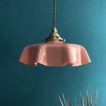 Afralia™ Cream Glass Copper LED Pendant Lamp for Kitchen Bedroom Living Room