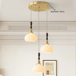 Ceramic Copper Chandelier LED Pendant Light Modern Hanging Lamp for Home Decor