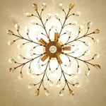 Crystal Tree Chandelier Ceiling Light for Bedroom with LED E14 Bulbs