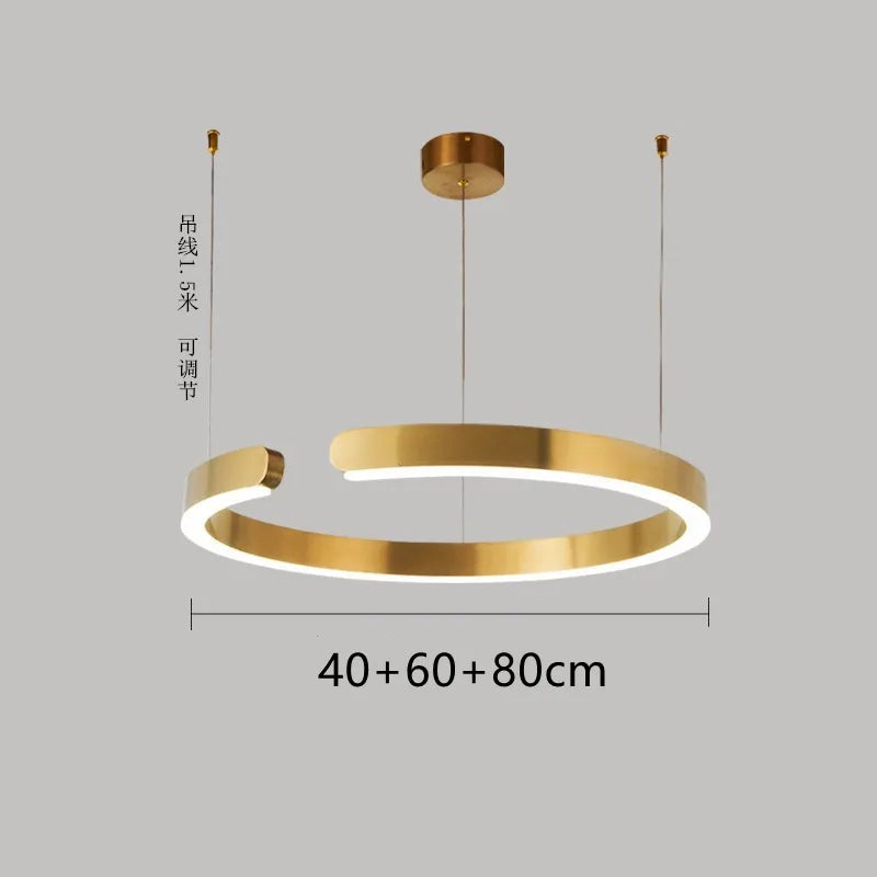 Nordic Ring LED Pendant Chandelier for Home Living Dining Kitchen Lighting
