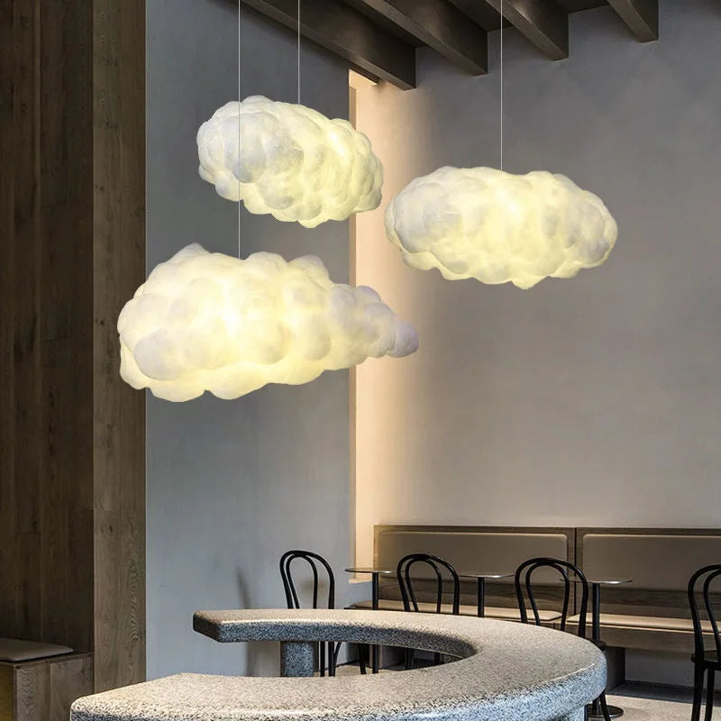 Cloud Cotton Pendant Light Chandelier for Living Dining Room