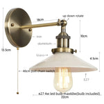 White Glass LED Wall Light Sconce Vintage Bedroom Lamp Industrial Wall Lights