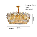 European Crystal Luxury Chandelier Gold Room Decor Hanglamp