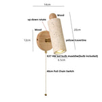 Nordic Modern Rotate LED Wall Lights Yellow Travertine Stone Wood Applique Murale