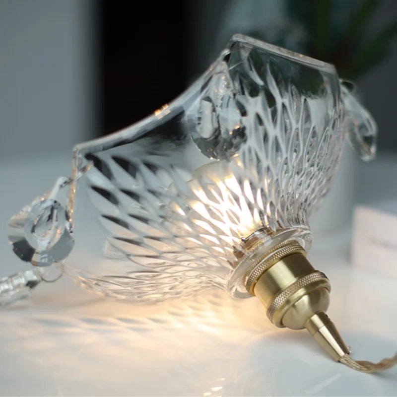 Modern Luxury LED Glass Pendant Lights Adjustable Indoor Home Decor Hang Lamp