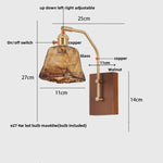 Afralia™ LED Glass & Wood Wall Lamp with Pull Chain Switch for Living Room Bedroom Mirror