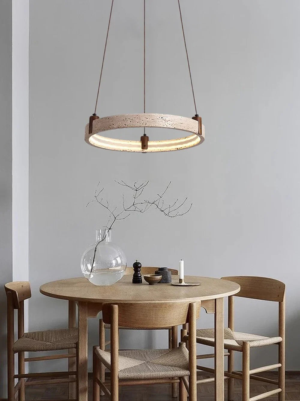 Stone Ring LED Chandelier Pendant Light for Living Room