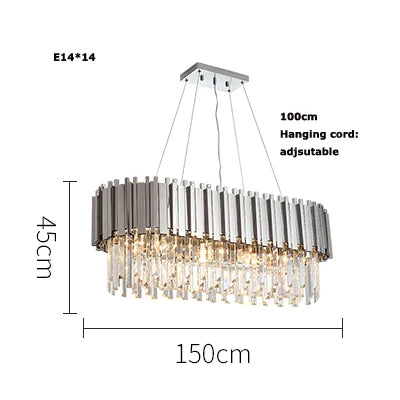 Chrome Silver Gold Black Suspension Luminaire Pendant Lamp for Foyer