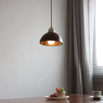 Ceramic Walnut Pendant Light with LED, Adjustable Hanging Lamp