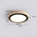 Yellow Travertine Stone LED Ceiling Lamp with Wood Canopy