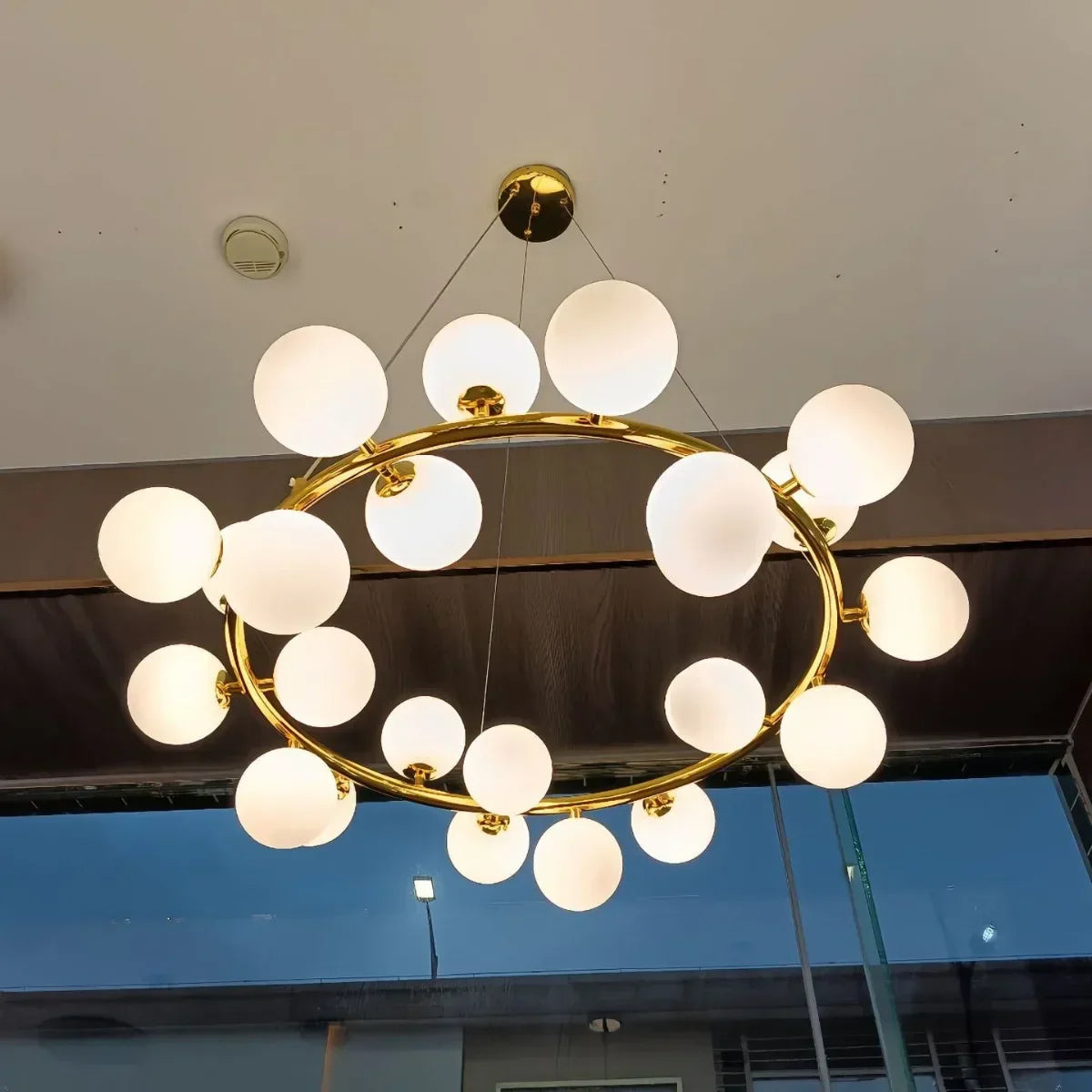 Glass Ball LED Chandelier Pendant for Living Dining Room