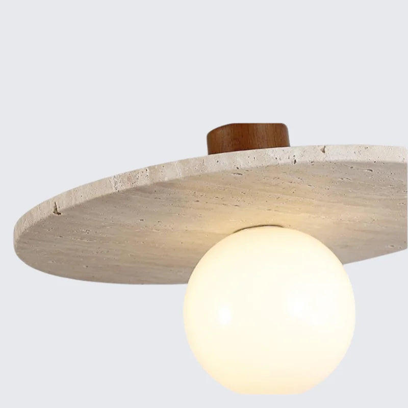 Yellow Travertine Glass LED Pendant Lights for Elegant Interior Decor